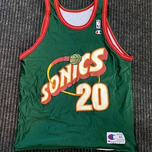 Vintage Reversible Seattle SuperSonics Gary Payton Champion Jersey Size 44
